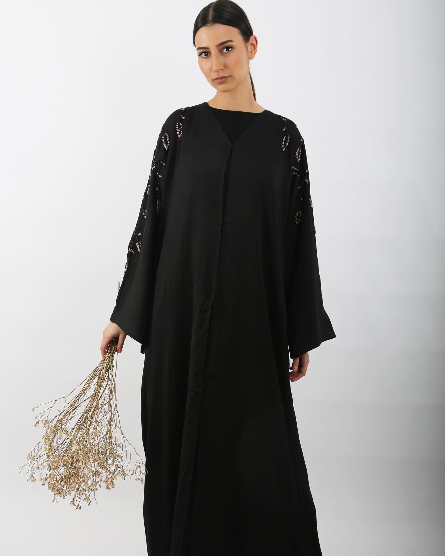 Two piece Noir Abaya – Jawhara Official LTD