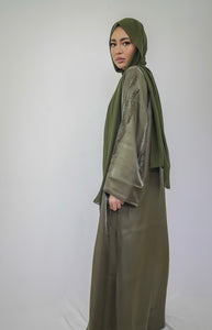 Khaki Organza Abaya