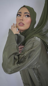 Khaki Organza Abaya